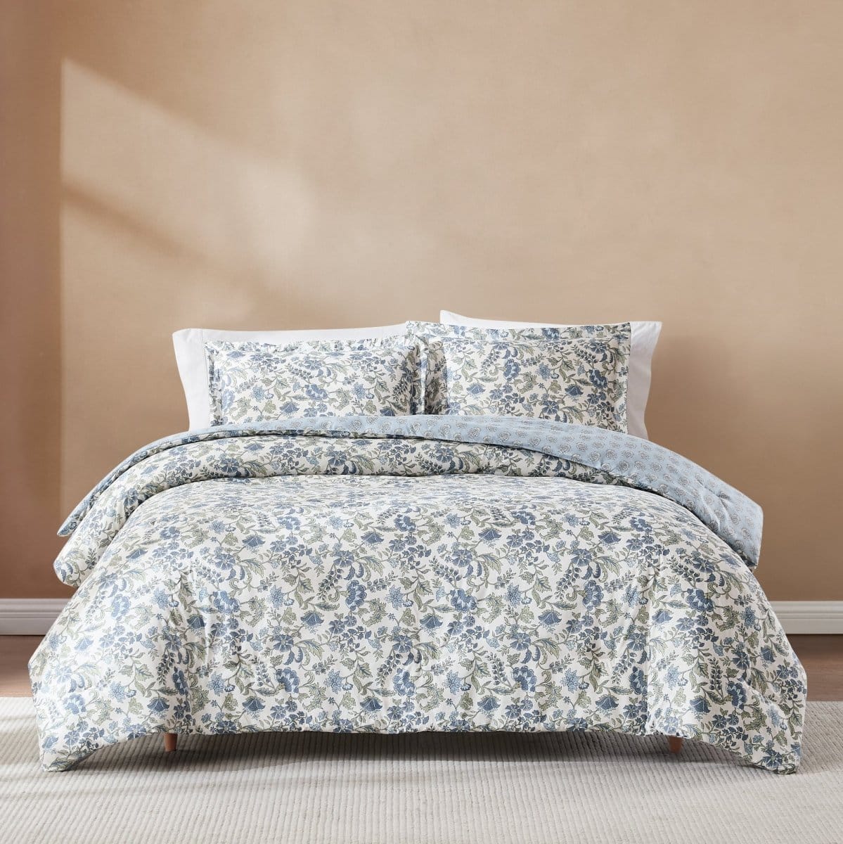 Lillian Block Print Reversible Comforter Set 3Pc