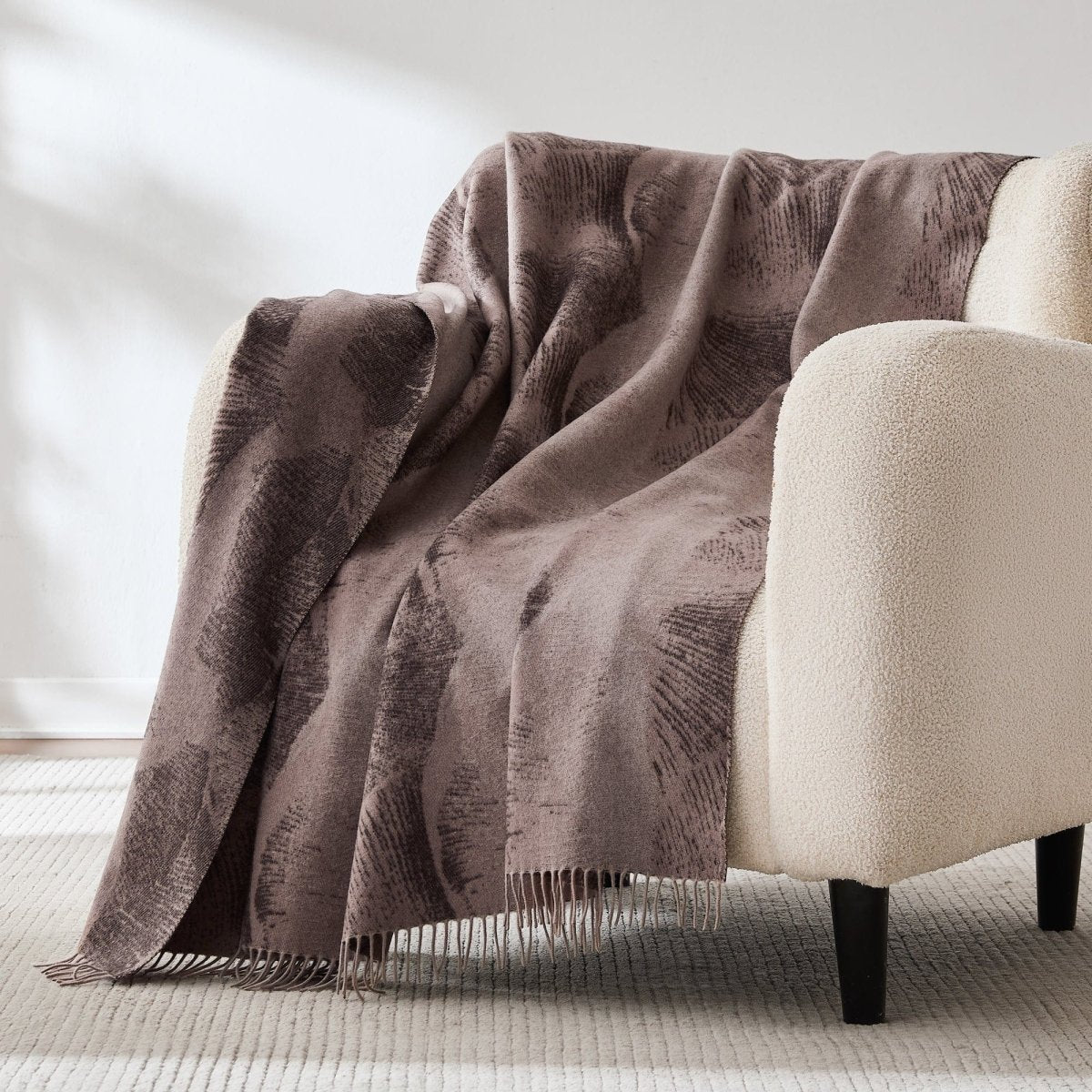 Mycelium Dream Wool Throw Blanket