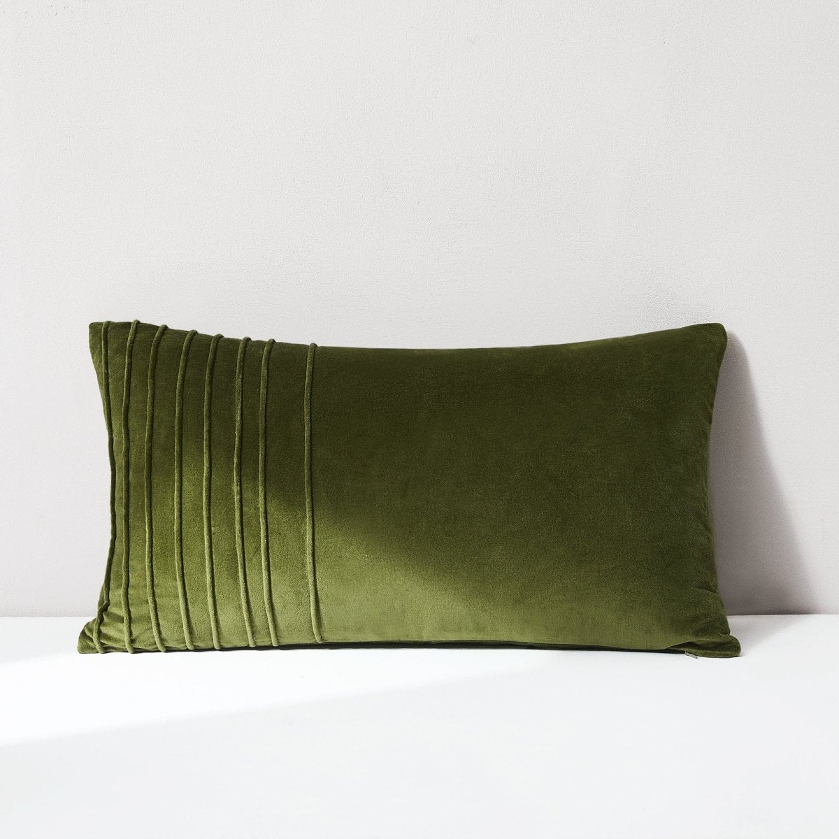 Pleated Groove Velvet Decorative Pillow Cover