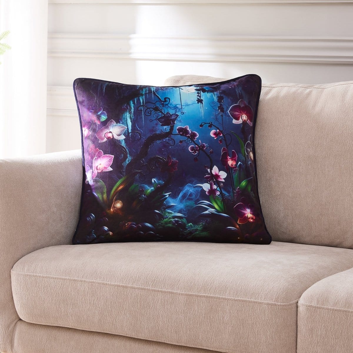Fantasy Orchids Decorative Pillow