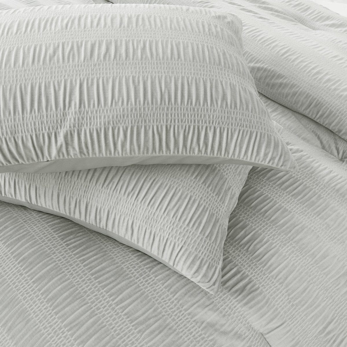 Azalea Ruched Velvet Stripe Comforter Set