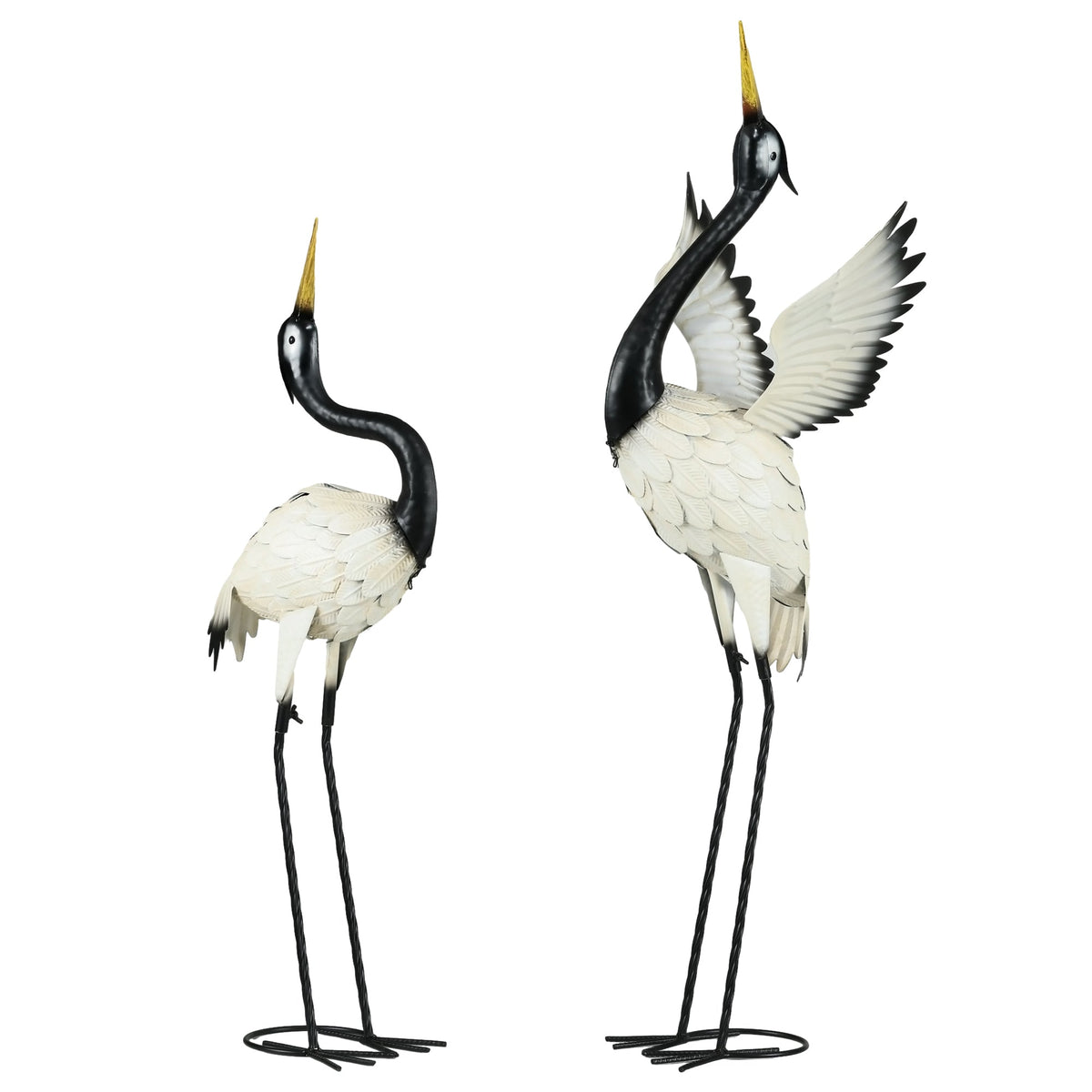 Outsunny Heron Garden Statues, Set of 2 – 35.5' & 40.5' Standing Bird Sculptures
