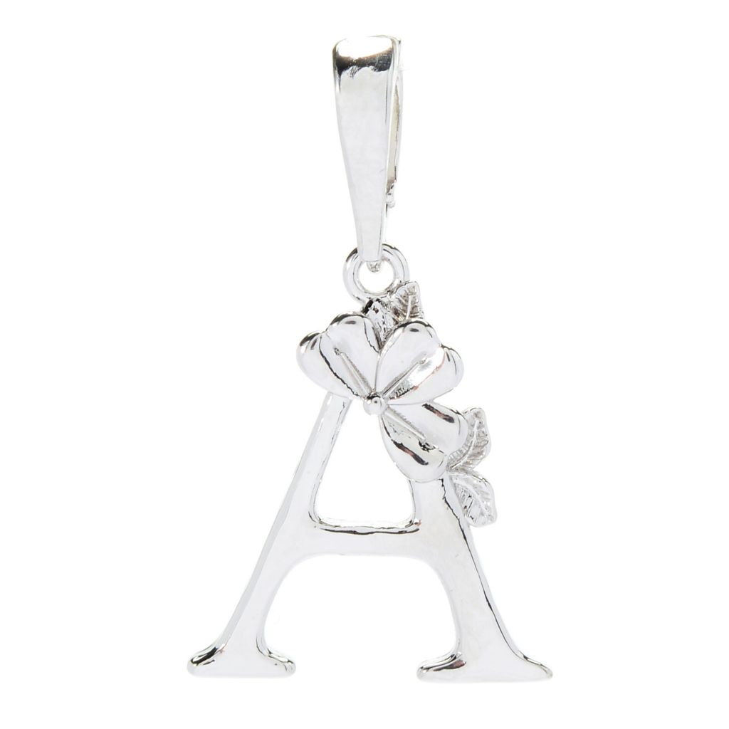 Toscana Italiana Choice of Plating Botanical Floral Initial Enhancer Bail Pendant