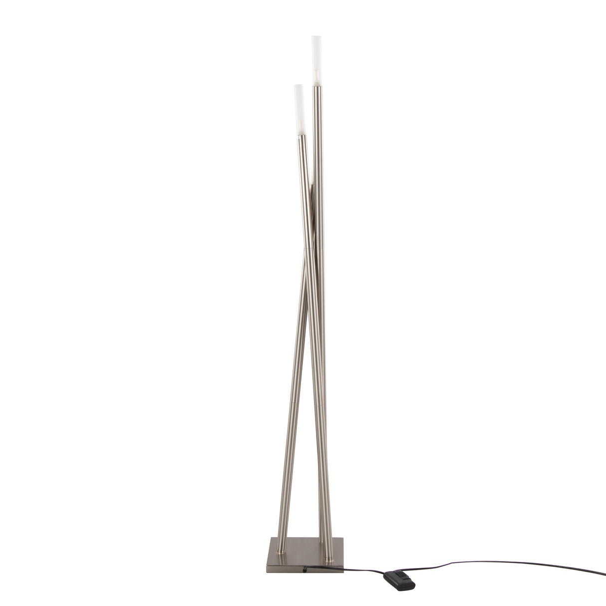 Icicle Contemporary Floor Lamp in Brushed Nickel by LumiSource