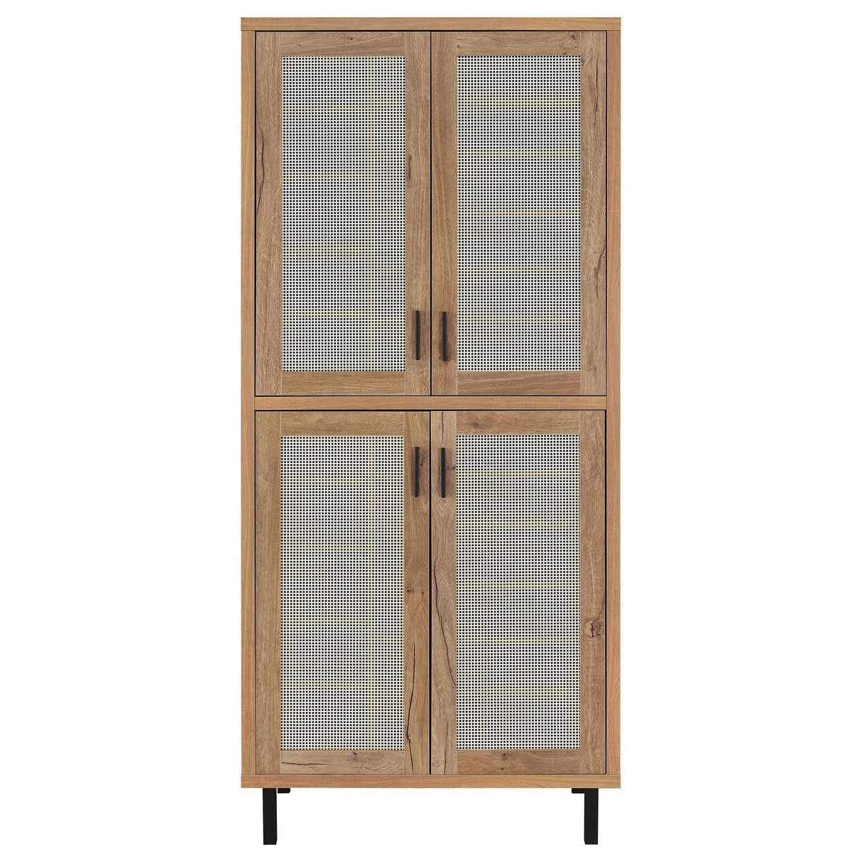 Teller 80-inch 4-door Tall Shoe Storage Cabinet Natural Oak