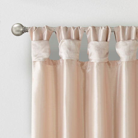 Twist tab lined window curtain panel blush 50x95"