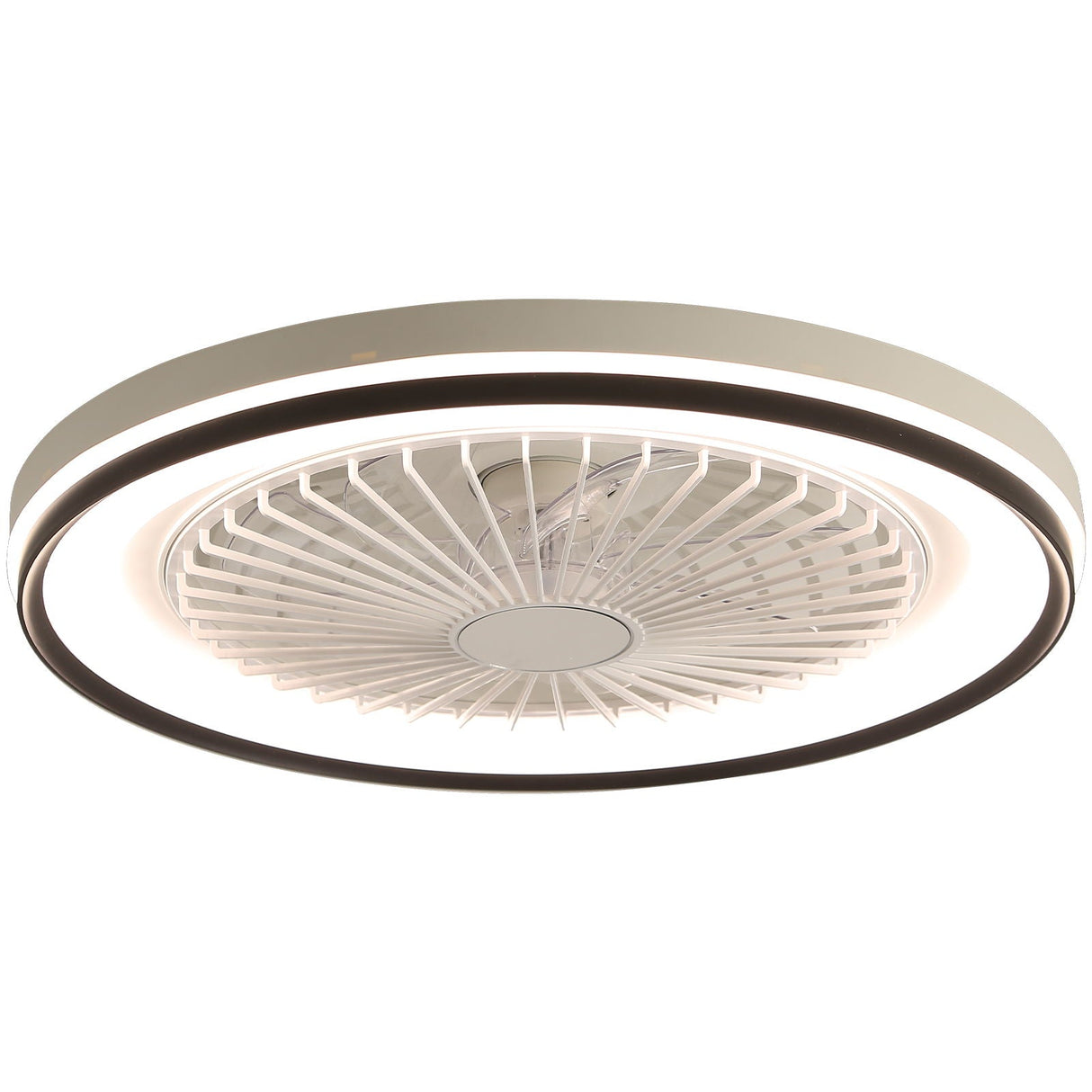 RGB Dimmable LED Enclosed Ceiling Fan with Light - White