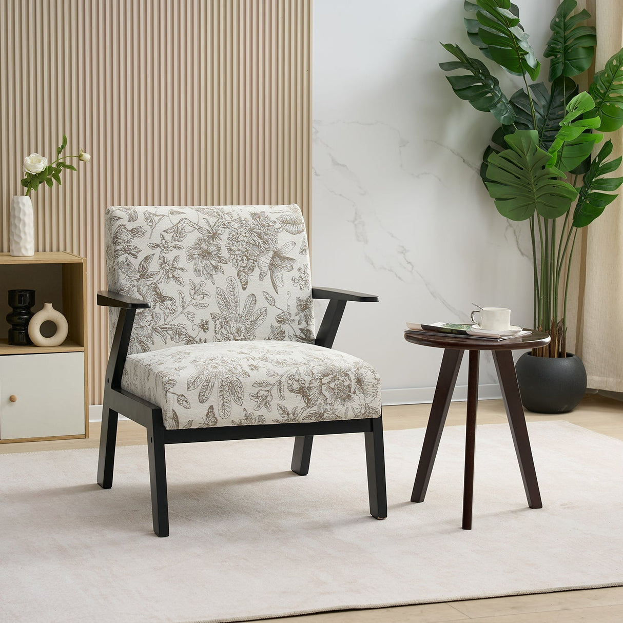 Mid-Century Modern Lounge Armchair - Seat Cushion (Beige + Grey)