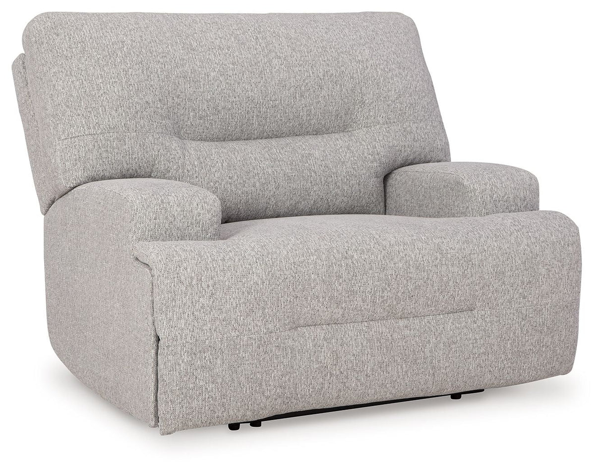 Acklen Place - 4 Pc. - 3-Piece Power Reclining Sectional Sofa With Raf Chaise, Wide Seat Power Recliner - Pewter