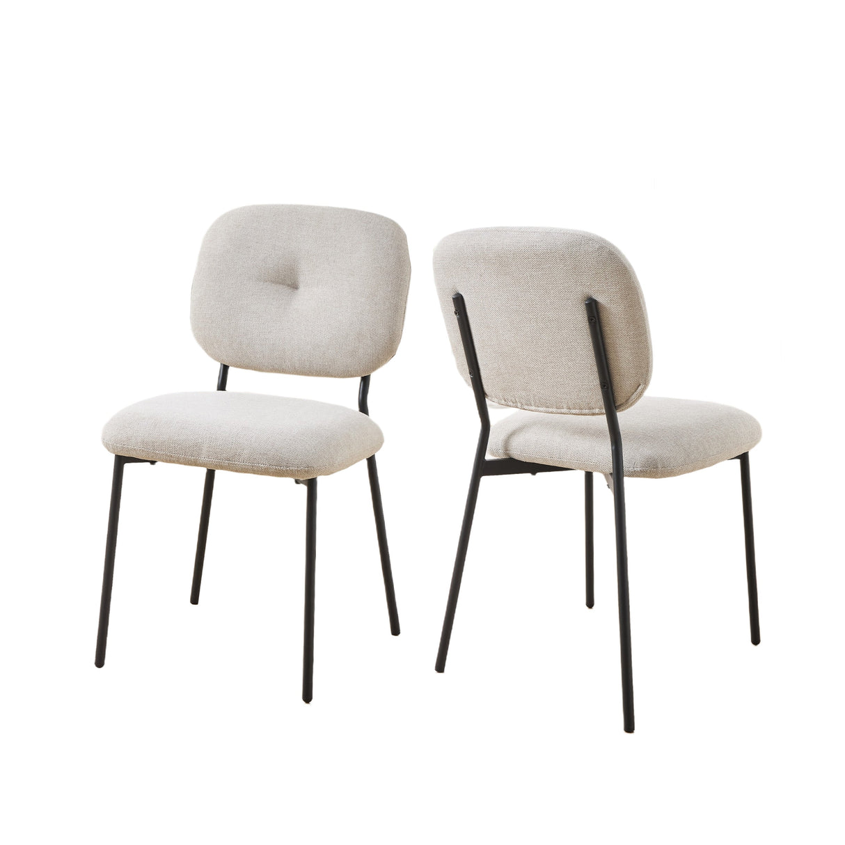 Modern 4-Person Dining Set with Bamboo & MDF Table and Fabric Chairs