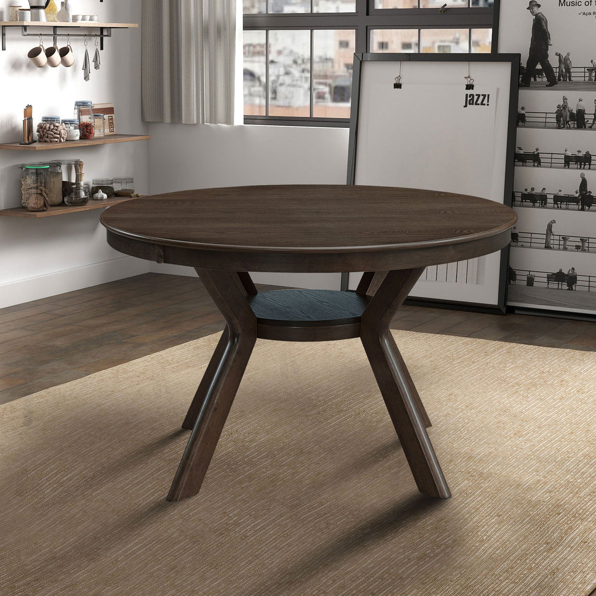 Modern Round Rubber Wood Dining Table for 4-6