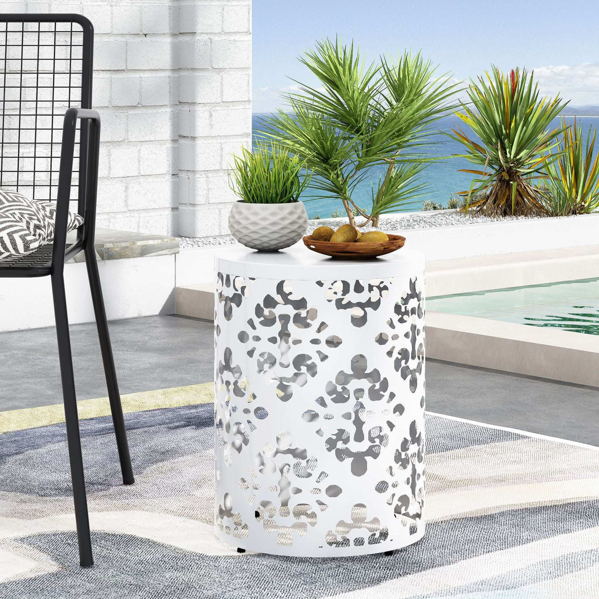 Outdoor Metal Modern Design End Table