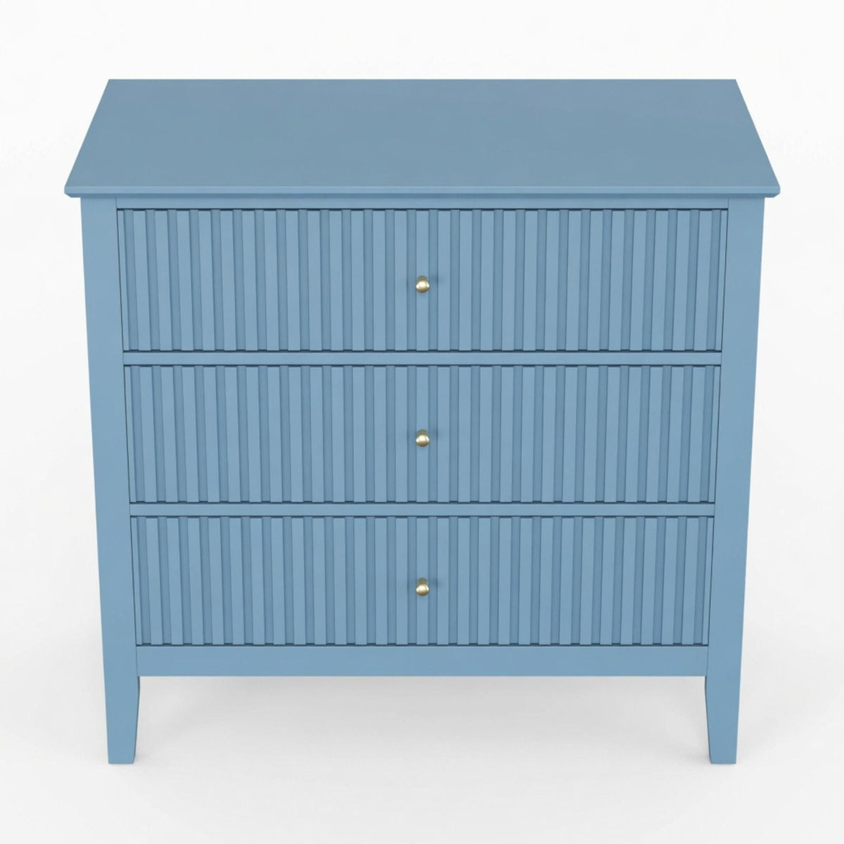 Fluted 3 Drawer Nightstand With Soft Close Slides