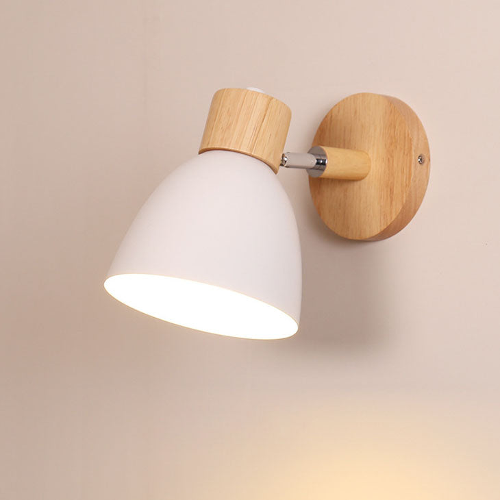 Modern Minimalist Wooden Cone Wall Sconce LED E27 Wall Light