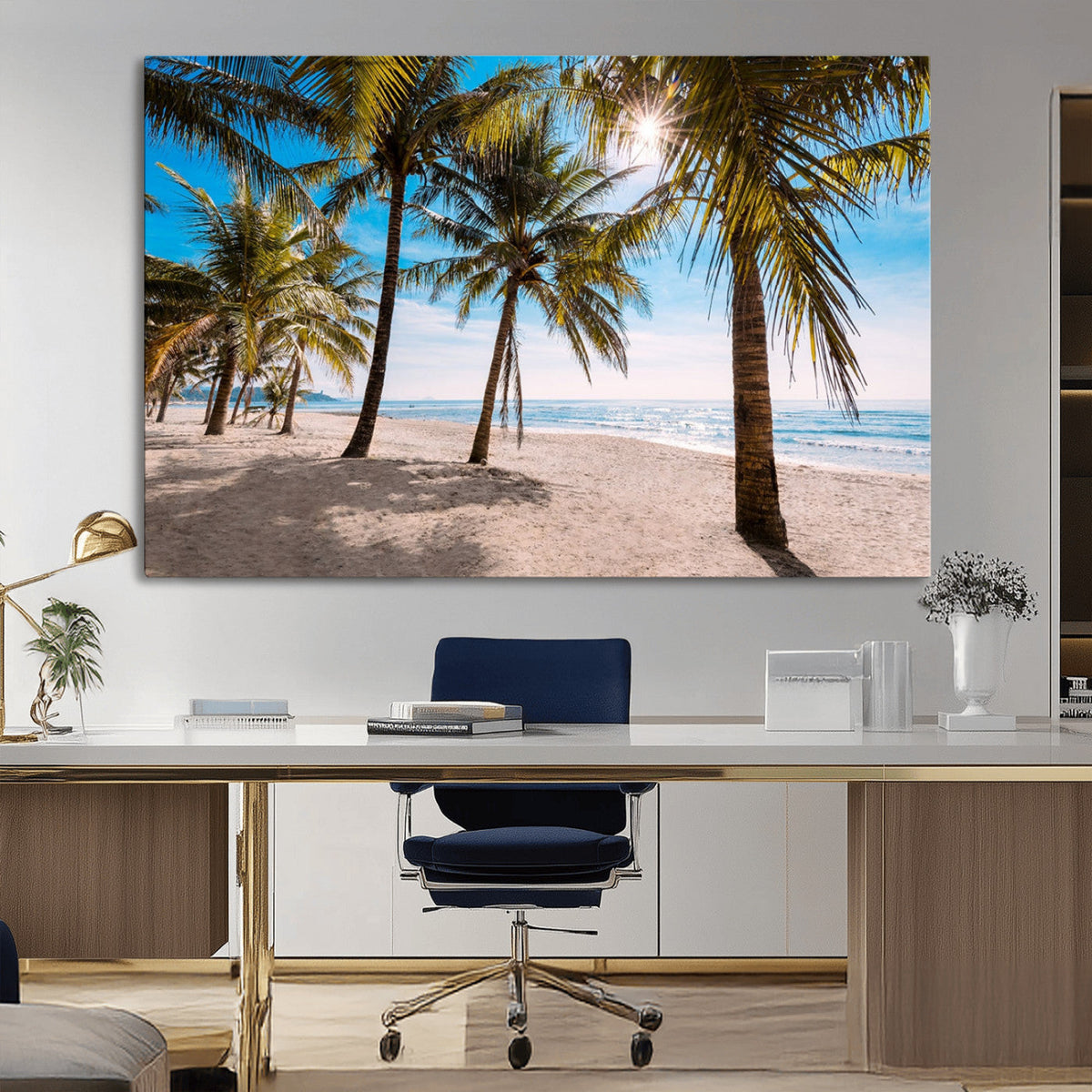 Palm Beach Tropical Island Wall Art Canvas Print