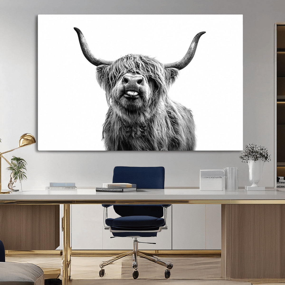 Fanny Scottish Highland Cow Cattle Art Print Farmhouse Wall
