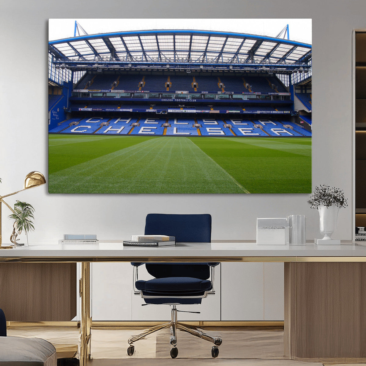 Chelsea FC Soccer Team Print - Stamford Bridge Stadium Wall