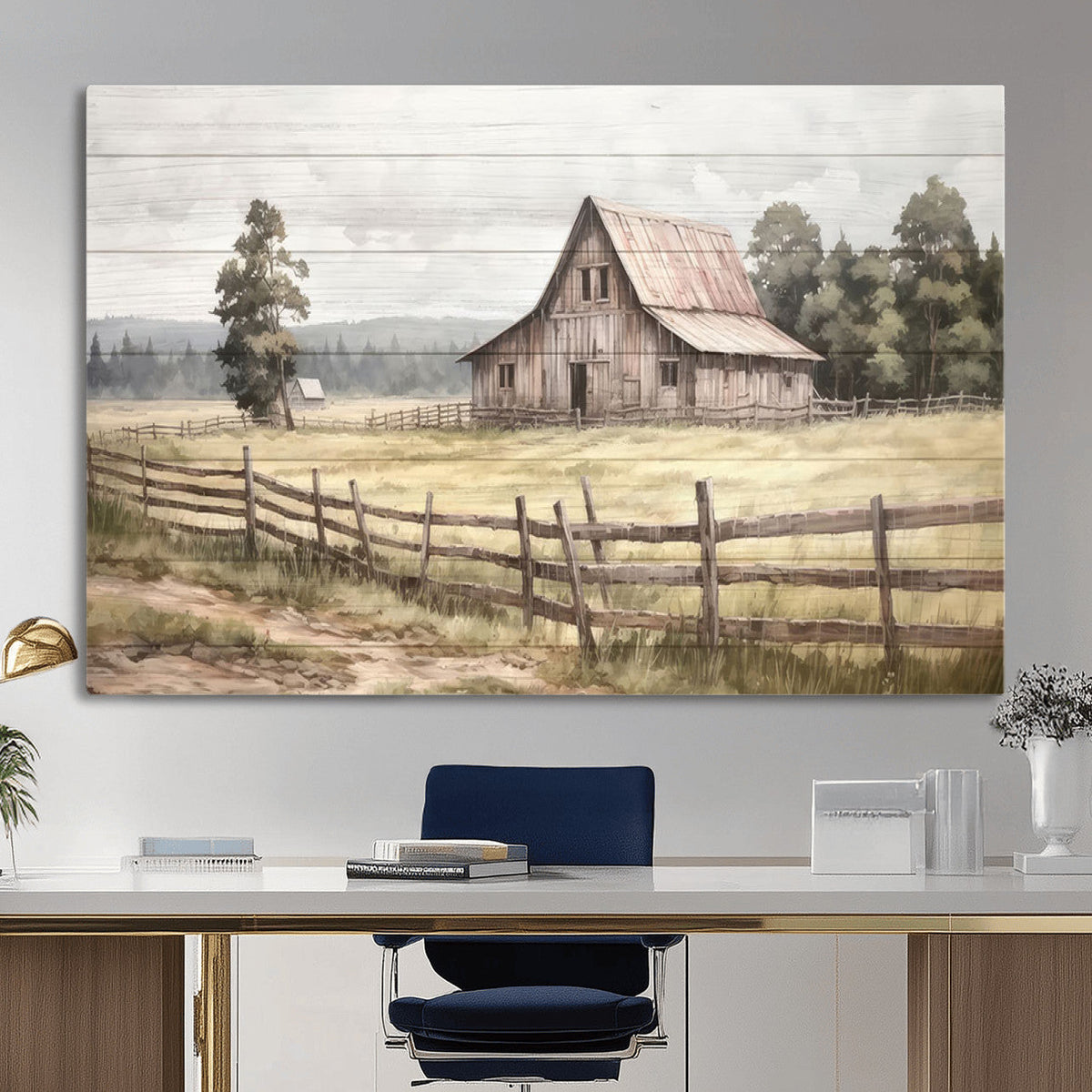 Rustic Farmhouse Barn Wall Art | 3-Panel Framed Gallery Wrap