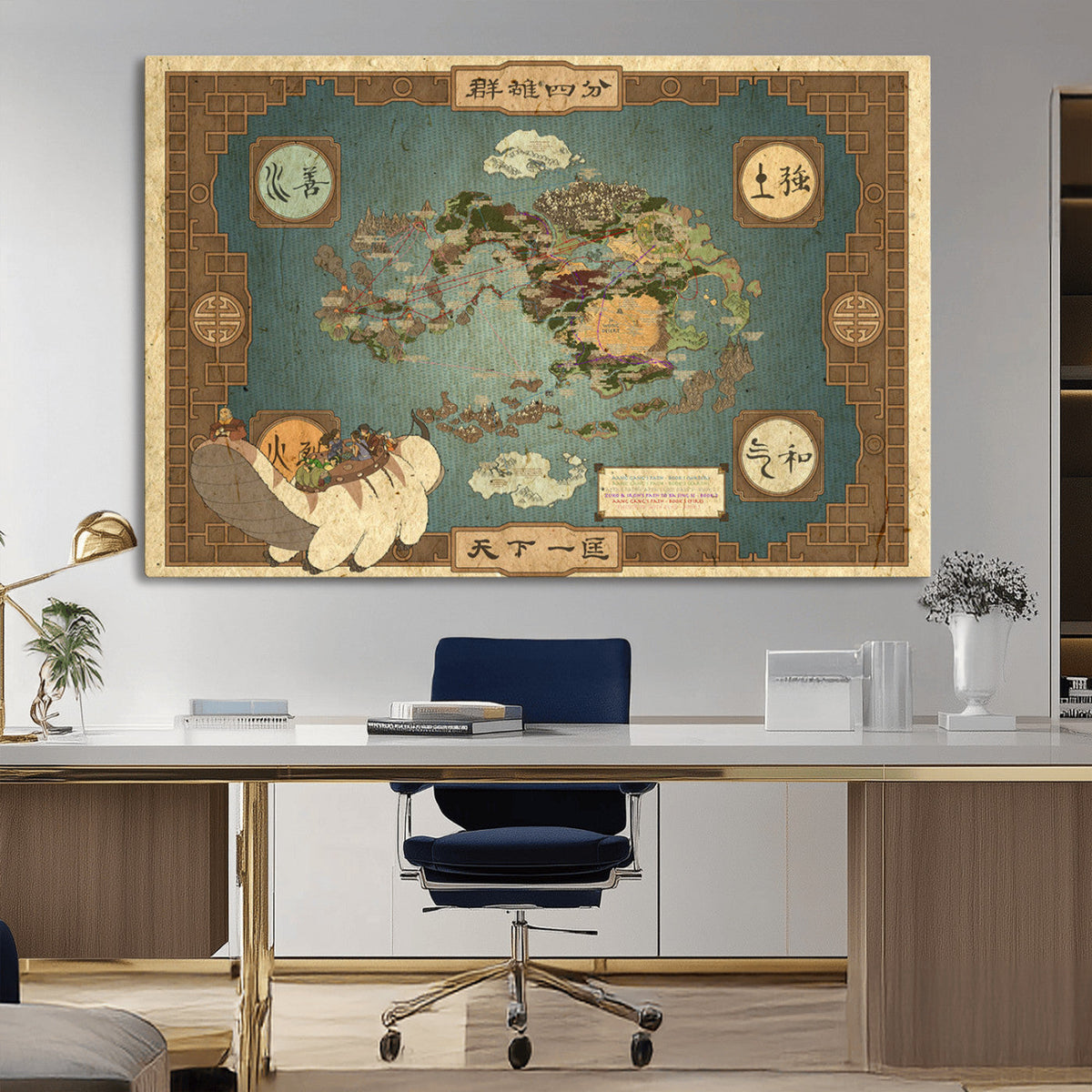 Avatar Wall Art: The Last Airbender Vintage Map - Wall Art