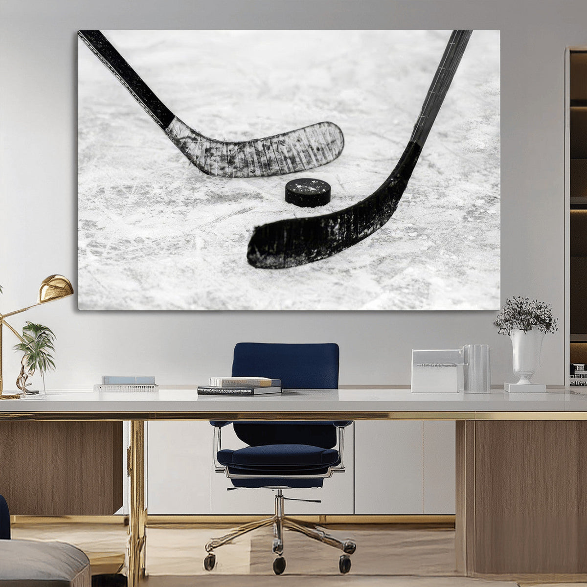 Winter Ice Hockey Sport Canvas Wall Art Print - Hockey Wall