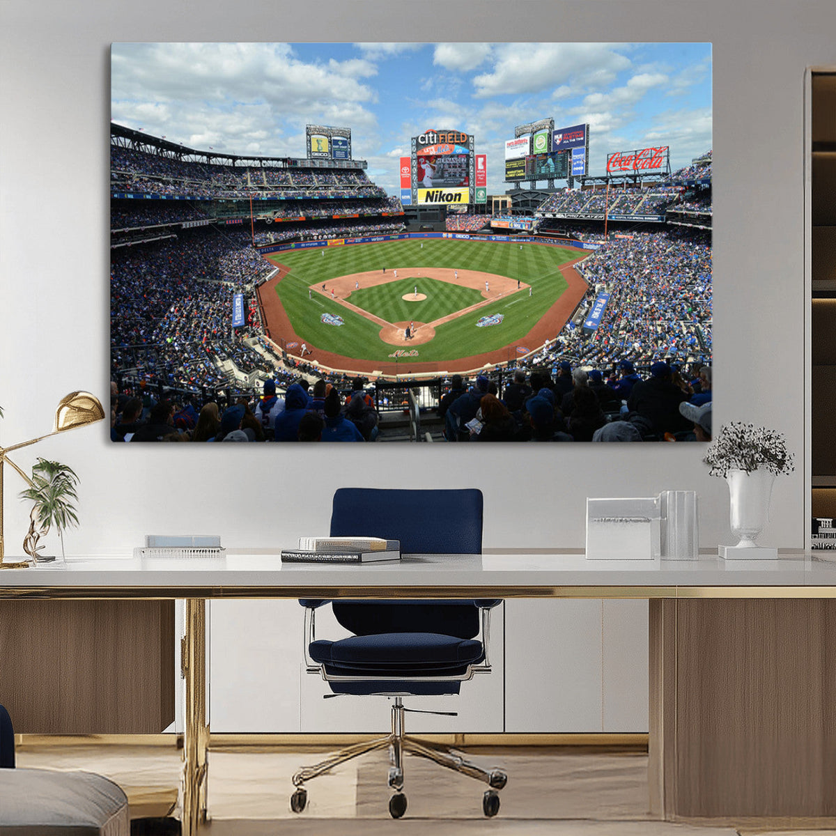 New York Mets Baseball Team Print - Citi Field Stadium Wall