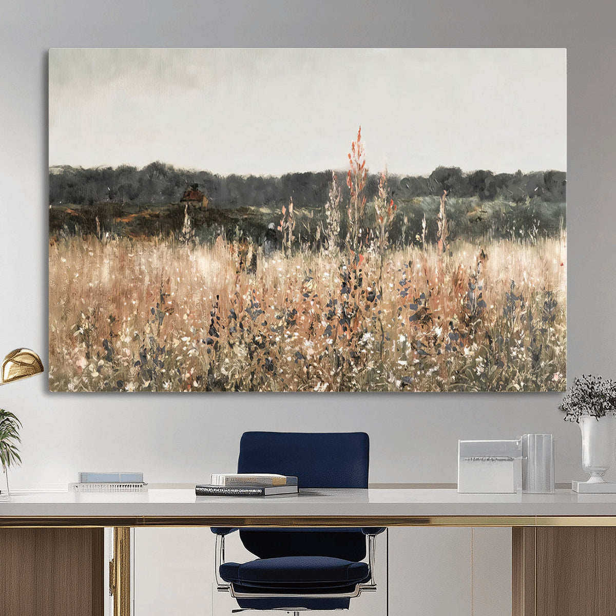 Rustic Field Landscape Wall Art Print, Giclee Canvas Wall