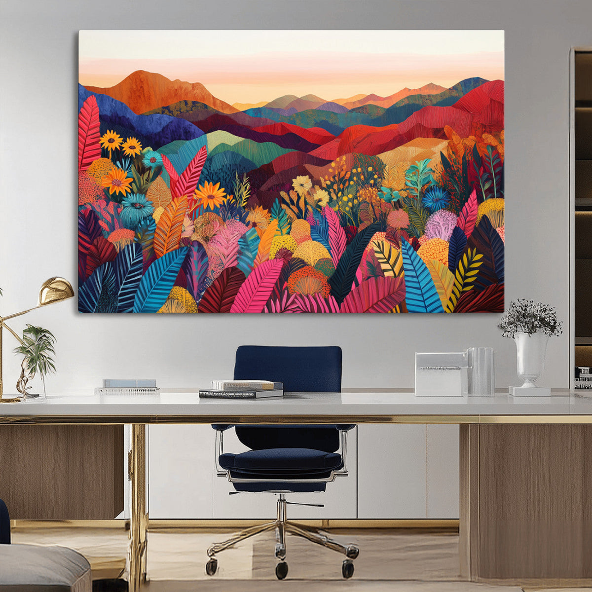 YAYOI KUSAMA Abstract Print - Landscape Canvas Wall Art