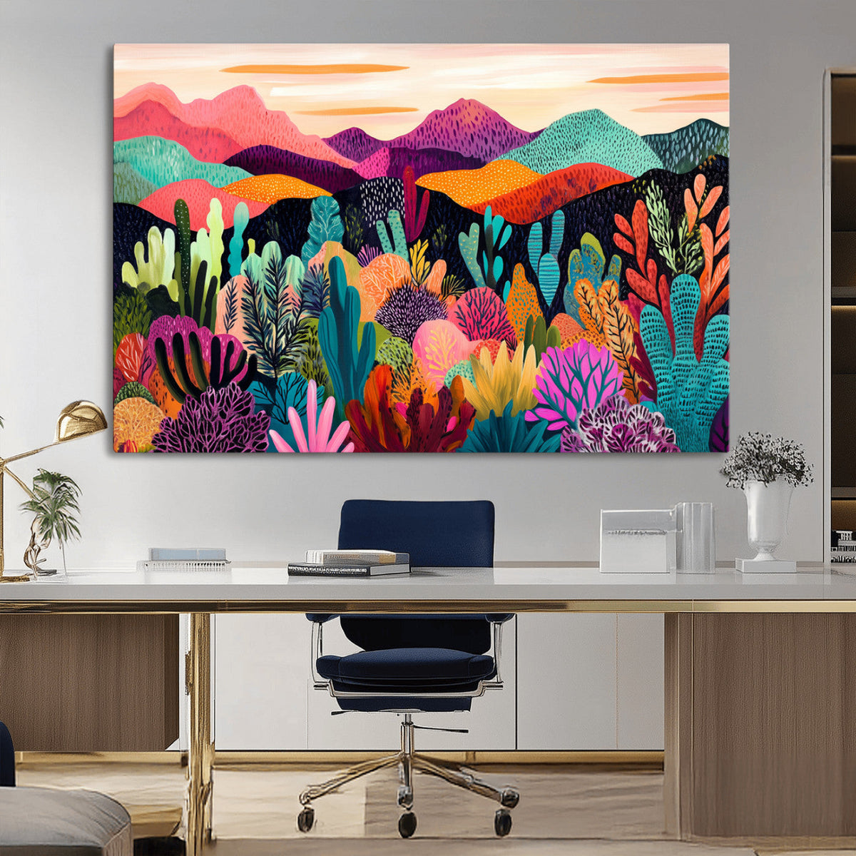 Abstract Kusama Print - Landscape Canvas Wall Art Print -