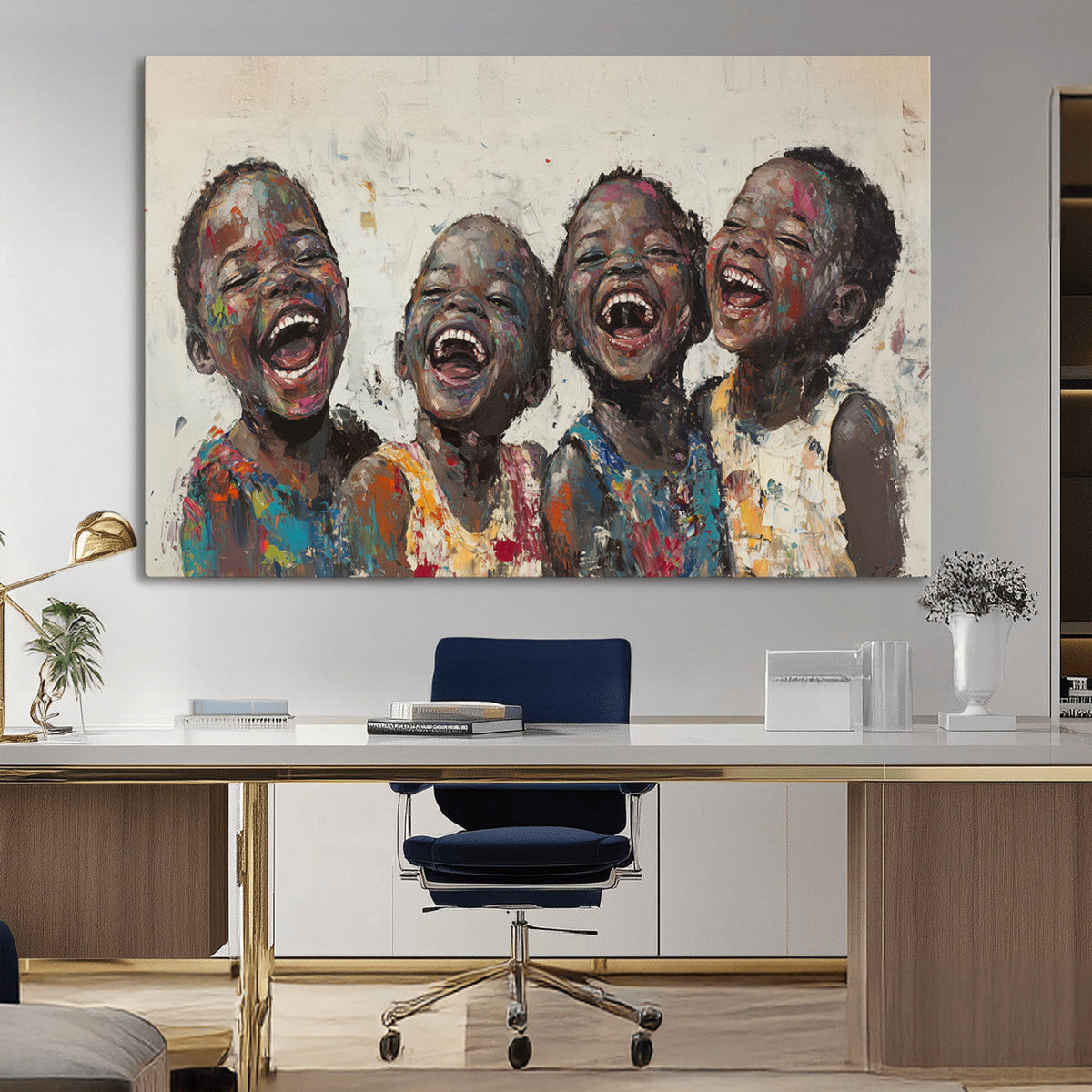 Shai Yossef Print - Joyful Childhood Canvas Wall Art -