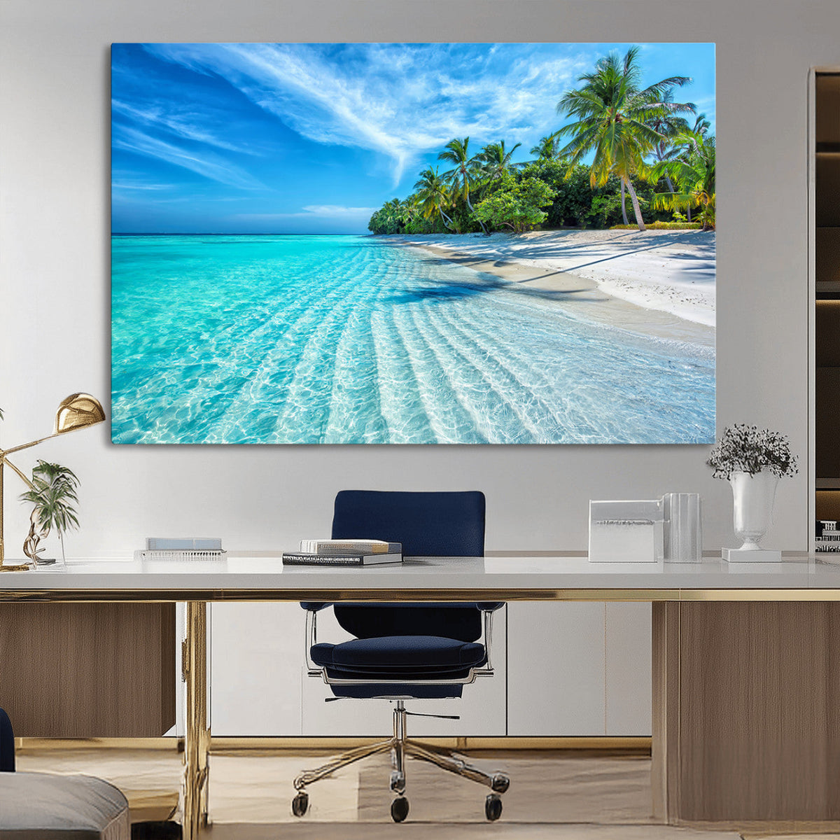 Tropical Beach Wall Art Canvas Print - Serene Ocean