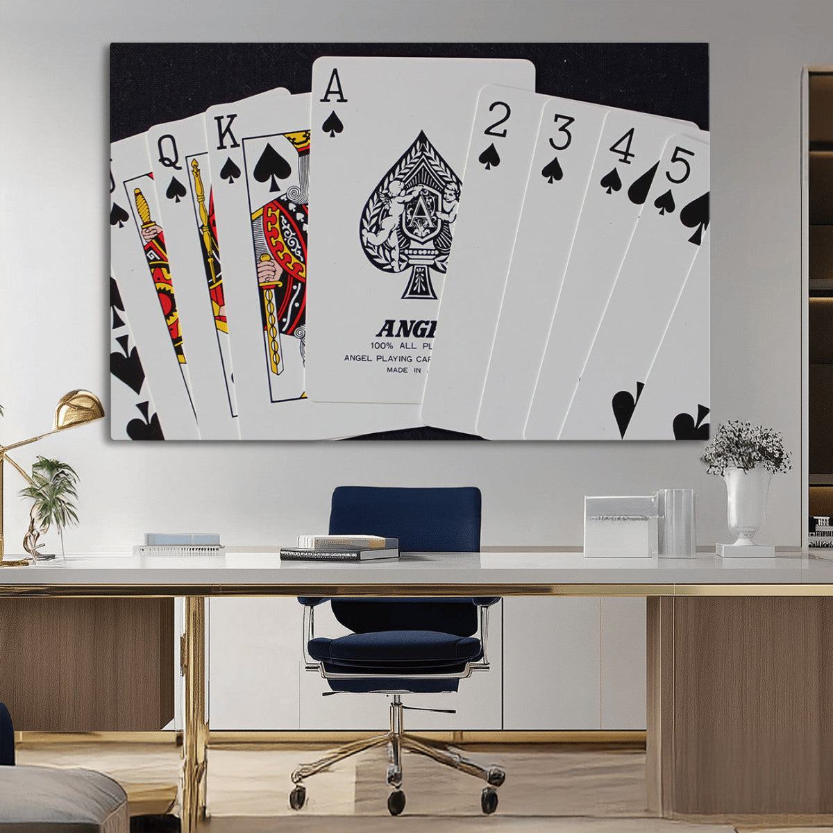 Poker Wall Art - Playing Cards Canvas Wall Art Print - Ace