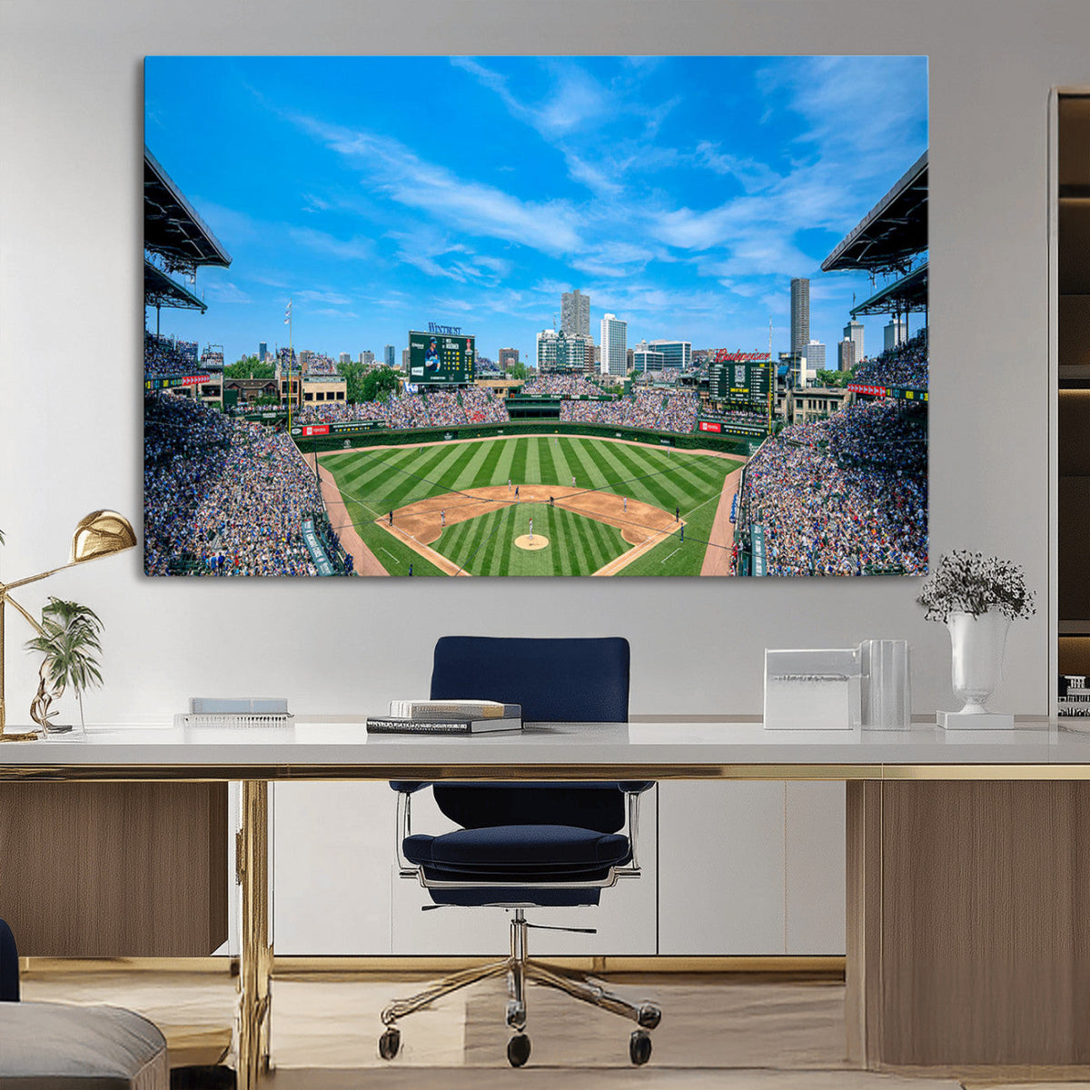 Wrigley Field Chicago Cubs Panoramic Art Multi-Piece Canvas