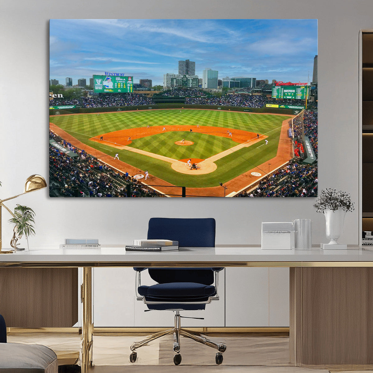 Wrigley Field Chicago Cubs Panoramic Canvas Print –