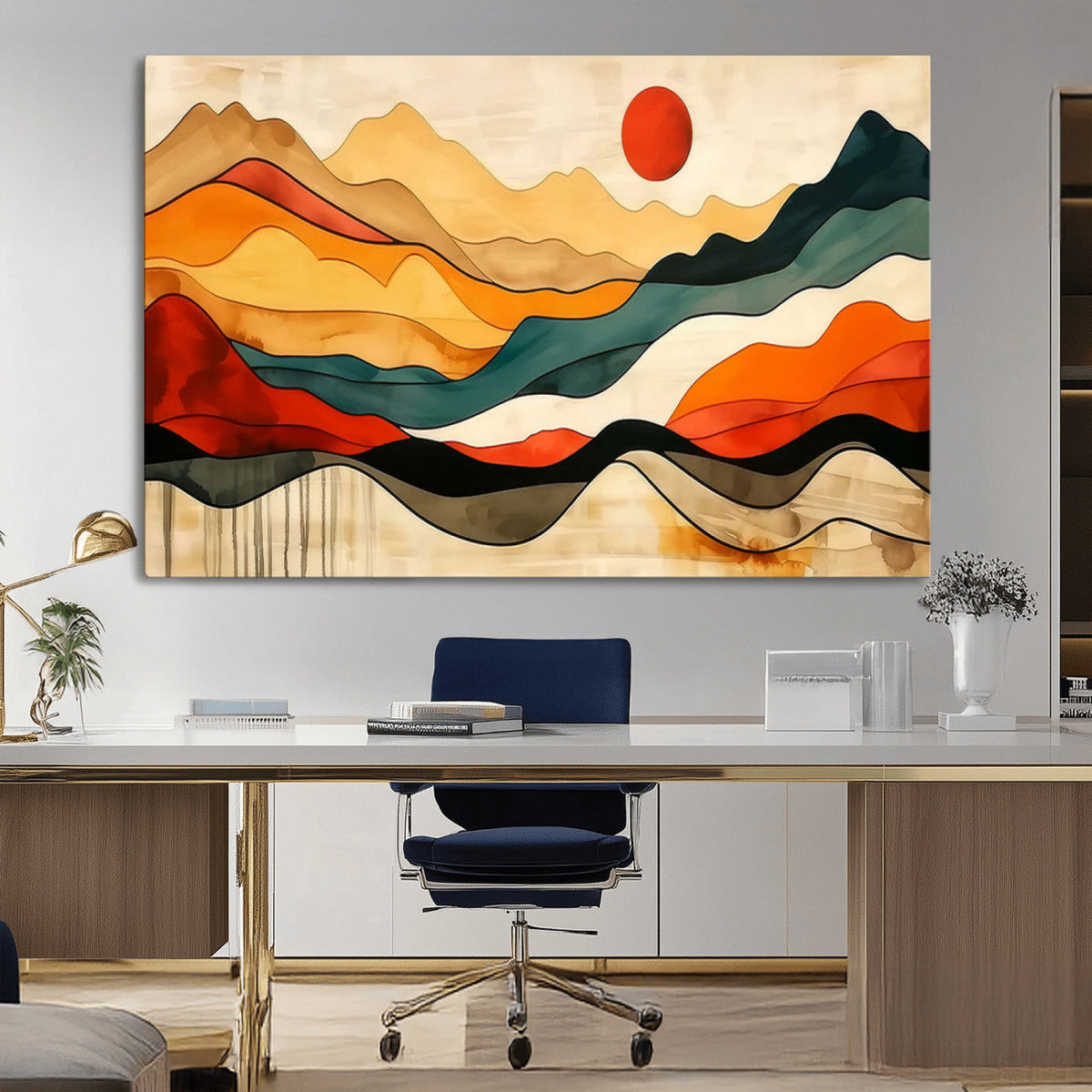 Mid Century Wall Art Print - Abstract Woodland Print -