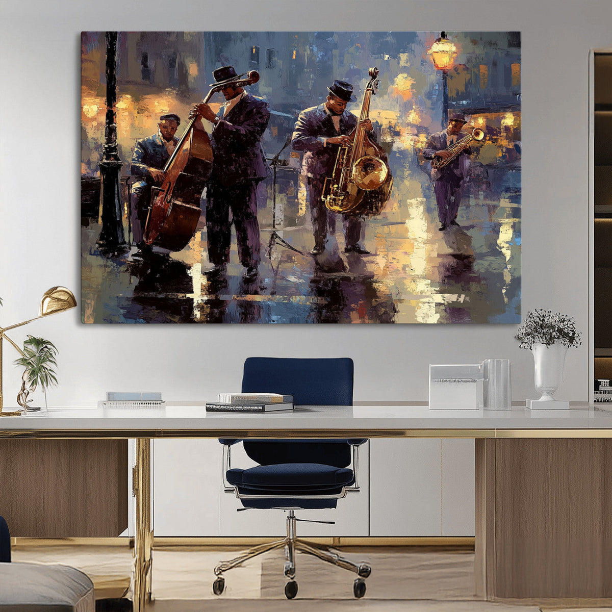 Afro Abstract Jazz Music Wall Art Canvas Print – Colorful