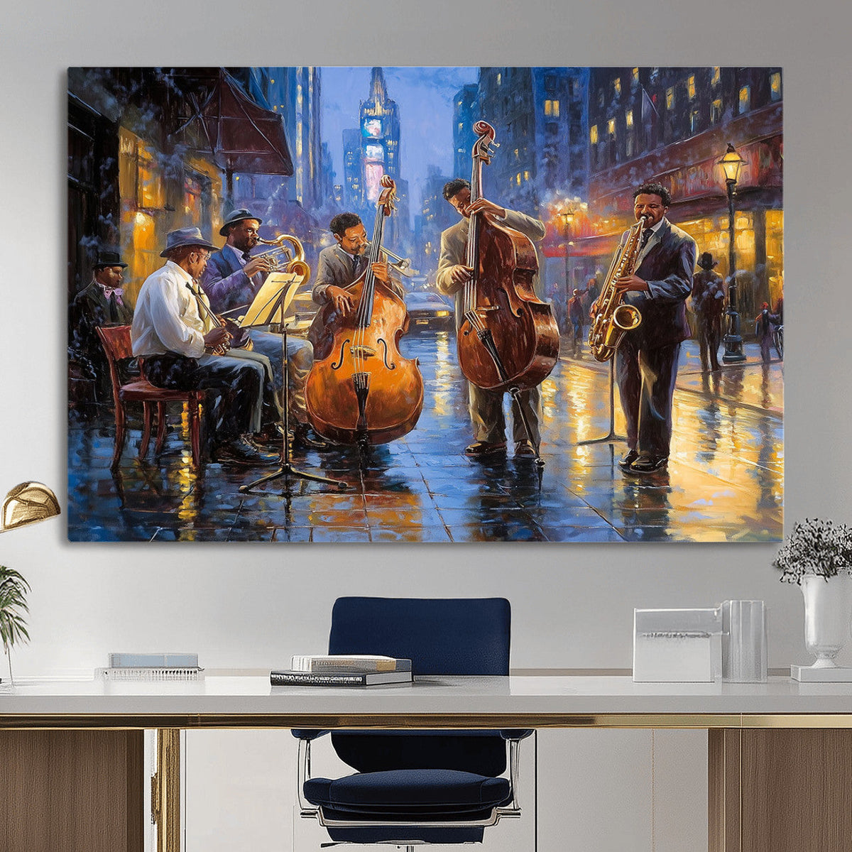 Colorful Jazz Wall Art - African American Music Canvas Print