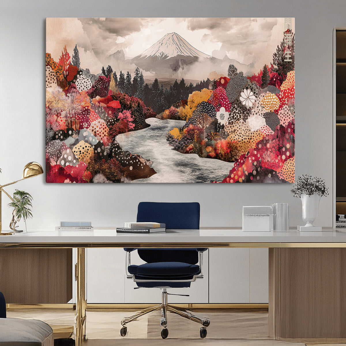 Mountain Wall Art Canvas Print – Framed Autumn Forest