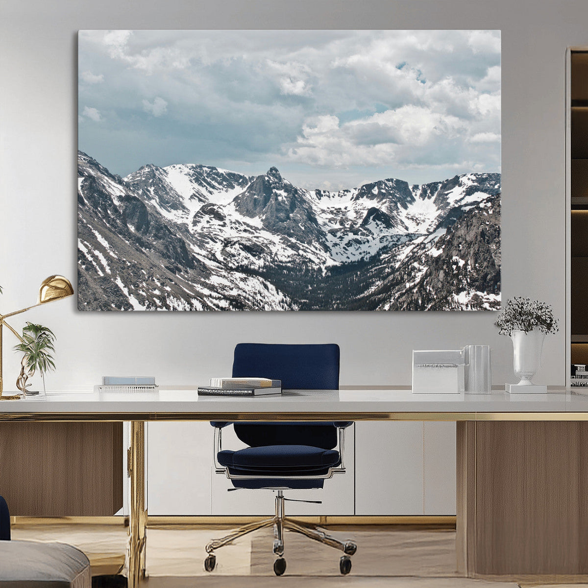 Snowy Peaks Wall Art Canvas Print – Alpine Wilderness