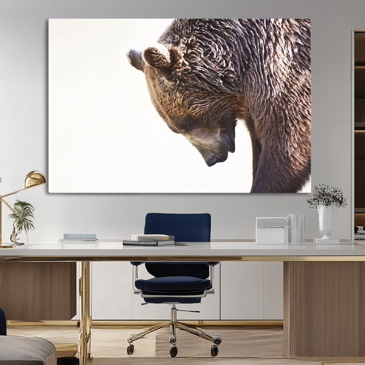 Grizzly Bear Canvas Wall Art Print – Framed Wildlife Nature
