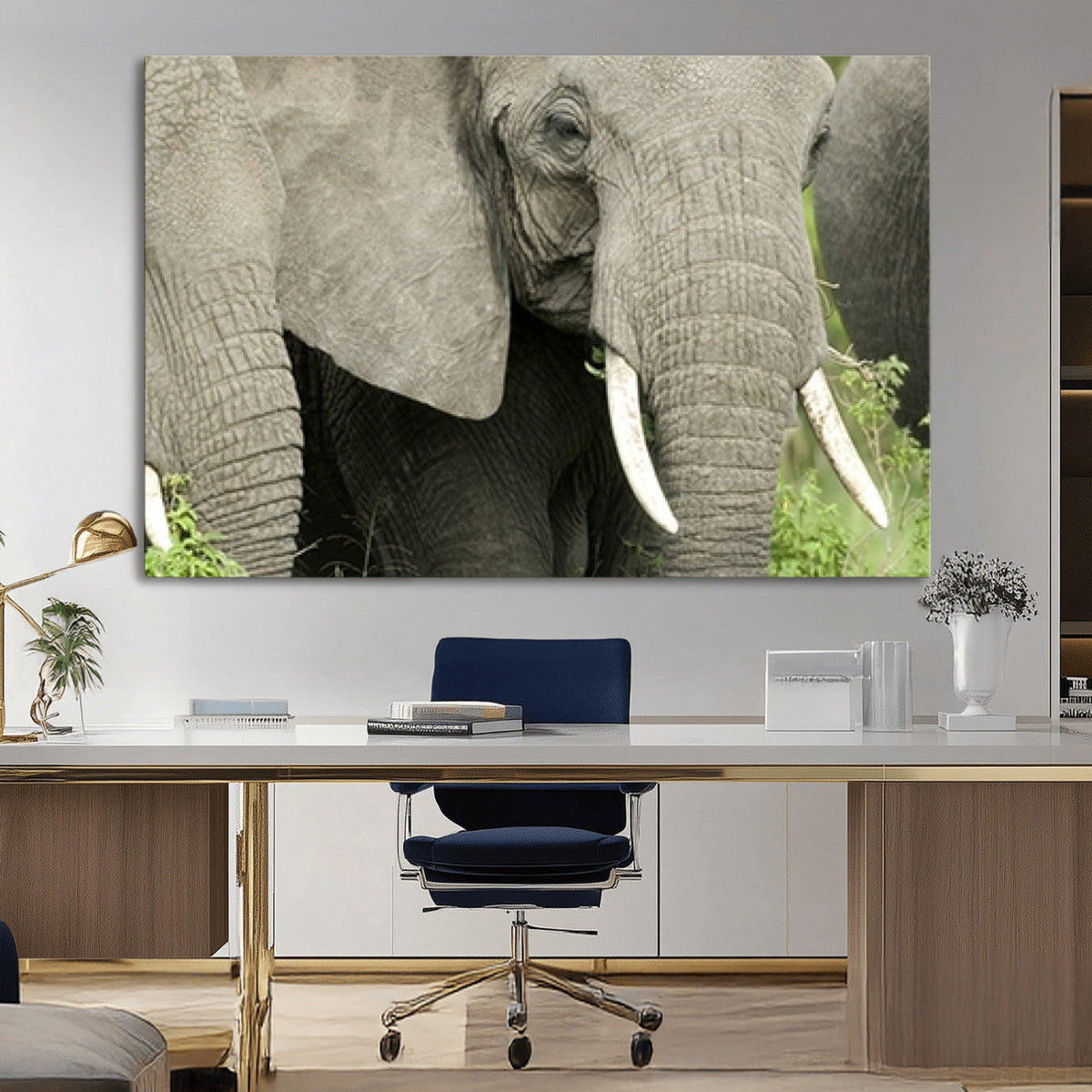 Wild Elephant Wall Art Canvas Print