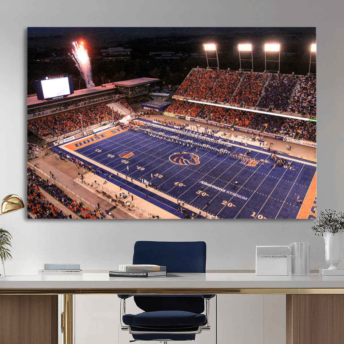Boise State Stadium Large Wall Art Canvas Print for Living