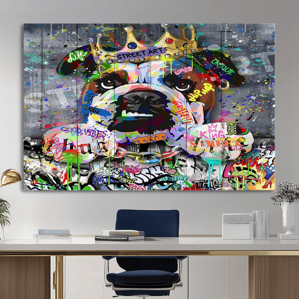 Graffiti Dog Wall Art Decor for Teen Bedroom - Abstract