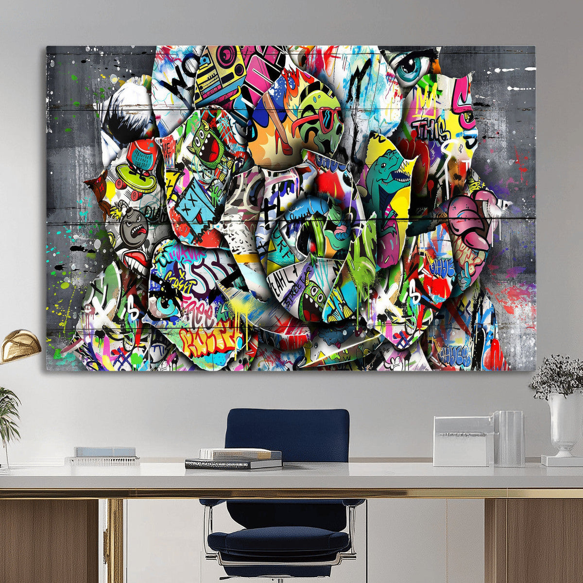 Abstract Graffiti Collage Street Art Wall Art Canvas Print