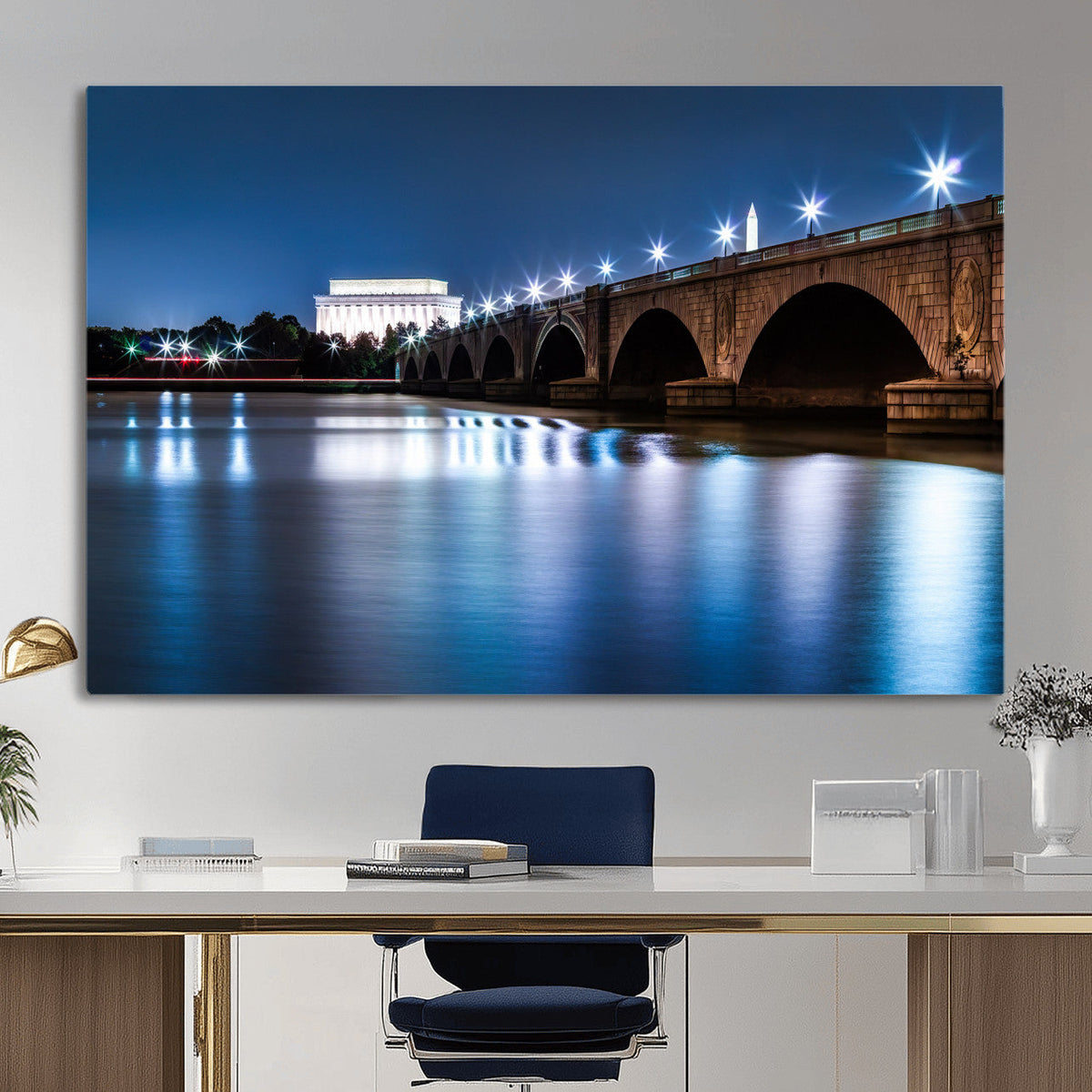 Washington DC Wall Art Canvas Print – Lincoln Memorial Night