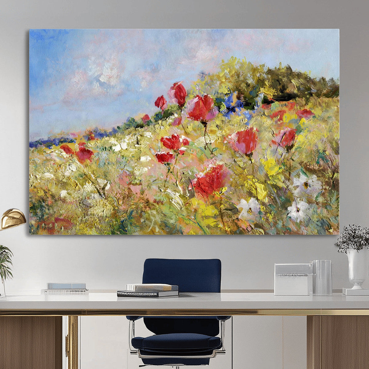 Abstract Mountain Landscape Wall Art Canvas Print – Textured