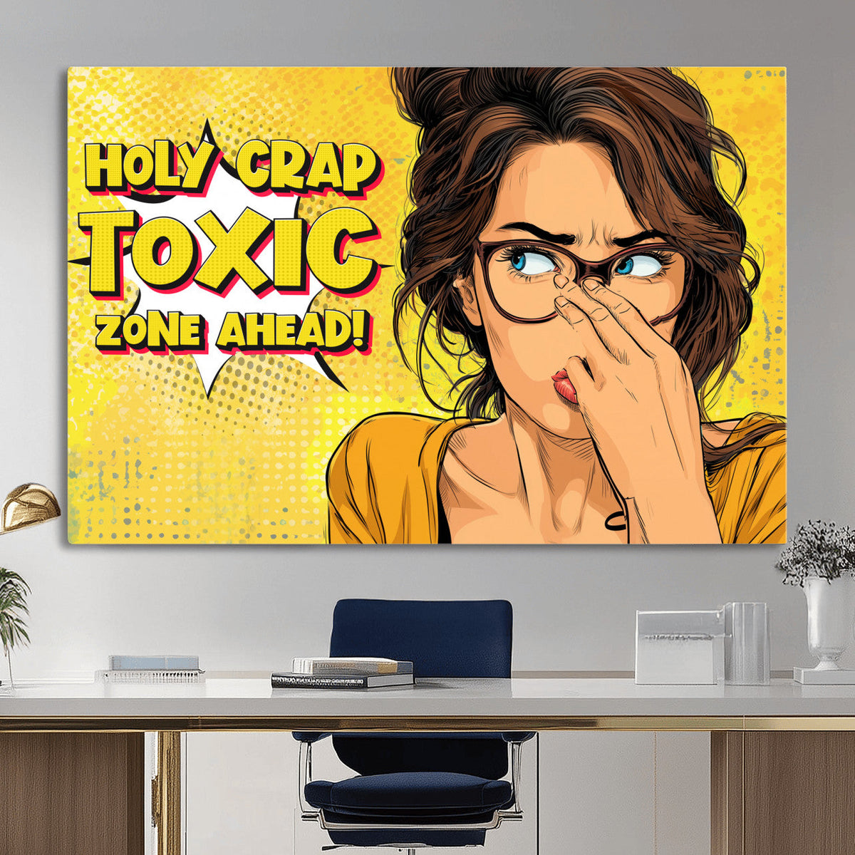 Pop Art Print Bathroom Sign Wall Art Canvas Print — Funny