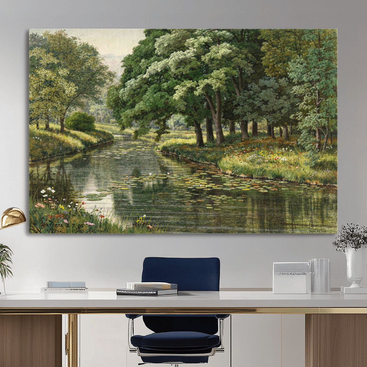 Forest Stream Canvas Wall Art, Peder Monsted A Forest Stream