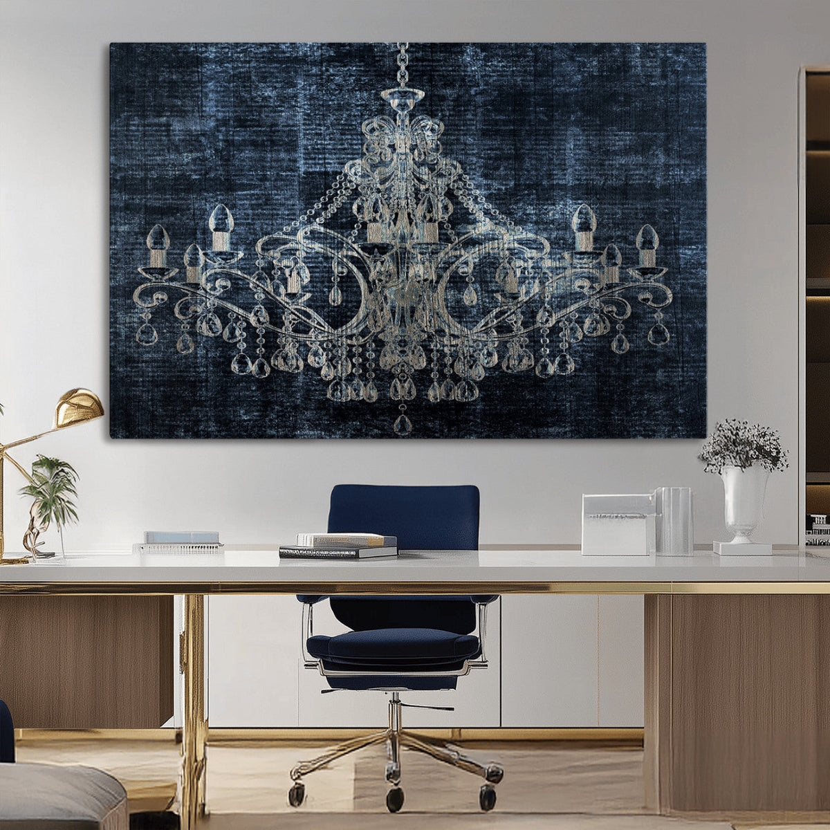 Dark Chandelier Wall Art Canvas Print