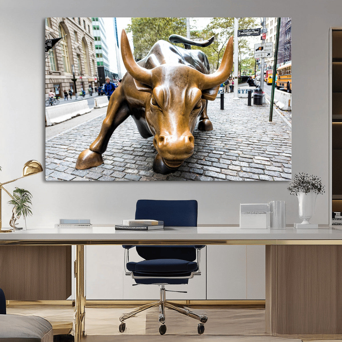 Charging Bull Wall Art Canvas Print
