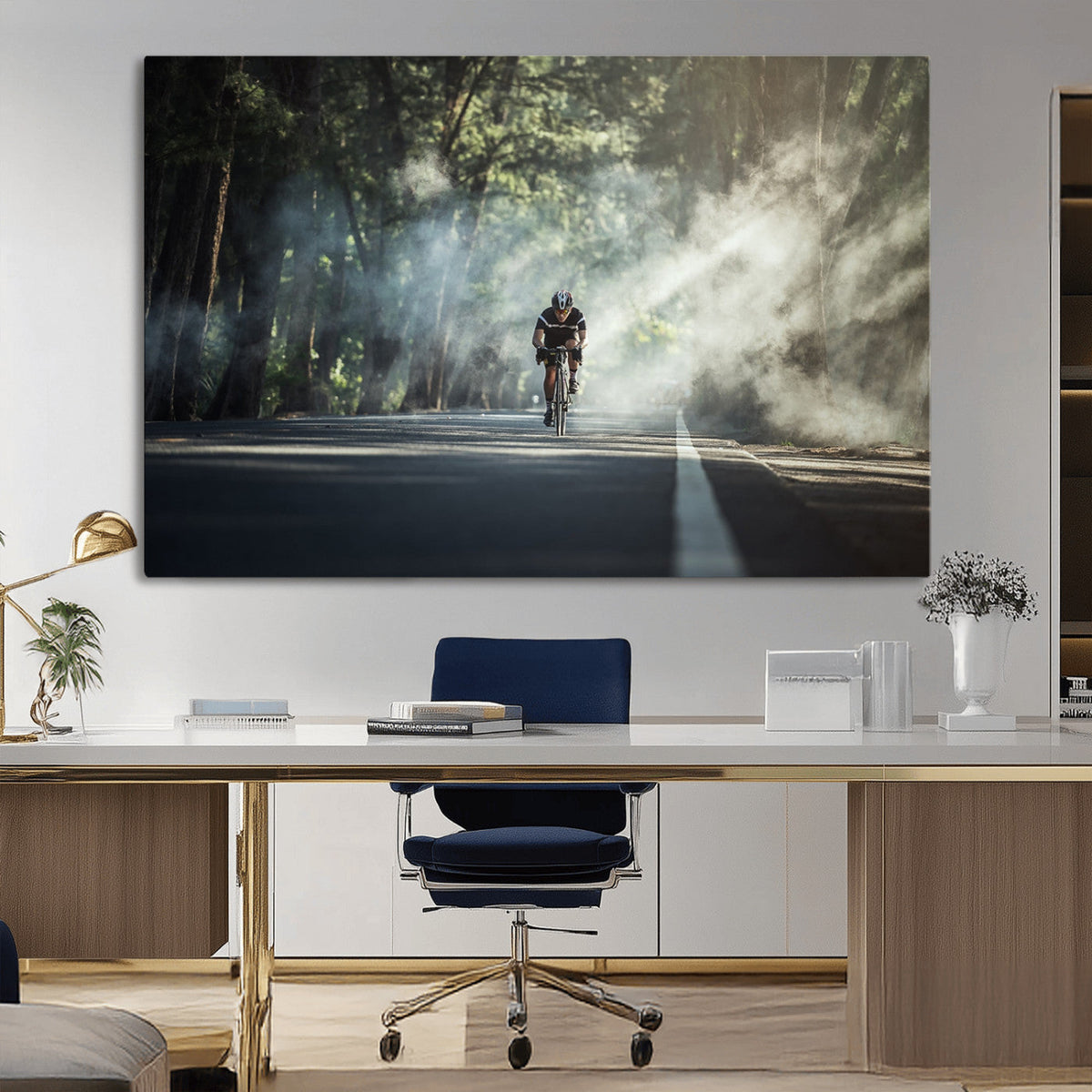 Cycling Road Bike in the Morning, Cycling Road Bike Canvas